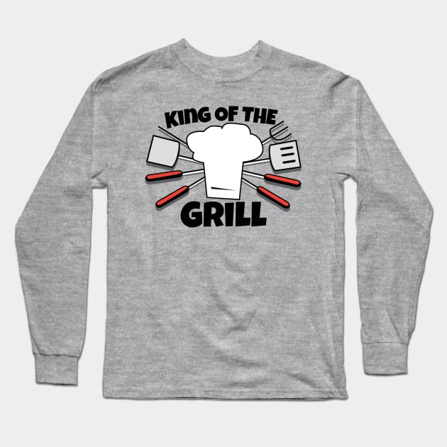 King of The Grill Long Sleeve T-Shirt by MiniMoosePrints